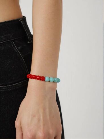 Handmade Yoga Stretch Elastic Bracelet Natural Healing Gemstone Stress Relief Crystal Jewelry Power Energy Gifts for Men and Women in Saudi Arabia