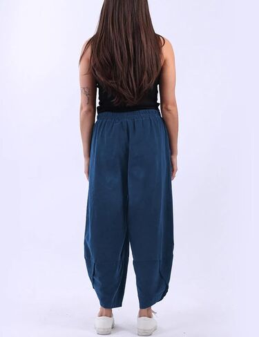 Yeokou Womens Baggy Wide Leg Pants Casual Corduroy Elastic Waist Harem Trousers with Pockets in Saudi Arabia