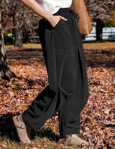 TARSE Women Corduroy Baggy Harem Pants Drawstring Loose Wide Leg Casual Lounge Pant 2025 Travel Vacation Clothes with Pockets in Kuwait
