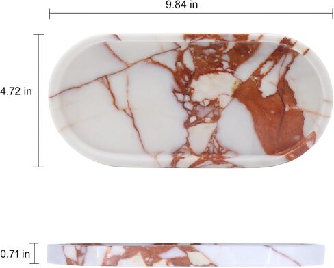 OOBOOB Natural Calacatta Viola Violet Marble Tray, Oval Perfume Tray, Bathroom Organizer for Vanity, Kitchen & Living Room, Perfect for Home Decor Lovers​ in Saudi Arabia