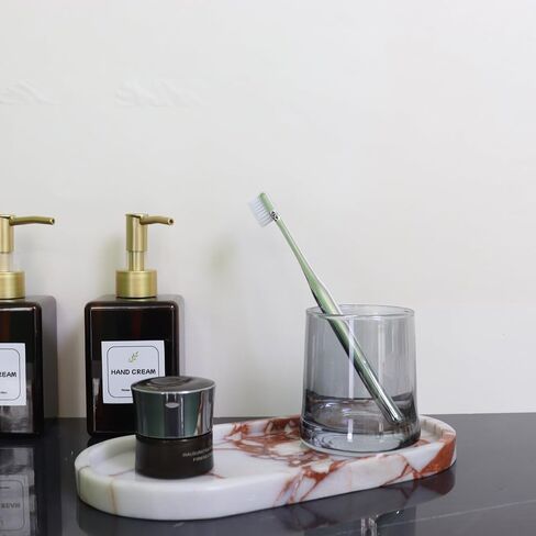OOBOOB Natural Calacatta Viola Violet Marble Tray, Oval Perfume Tray, Bathroom Organizer for Vanity, Kitchen & Living Room, Perfect for Home Decor Lovers​ in Saudi Arabia