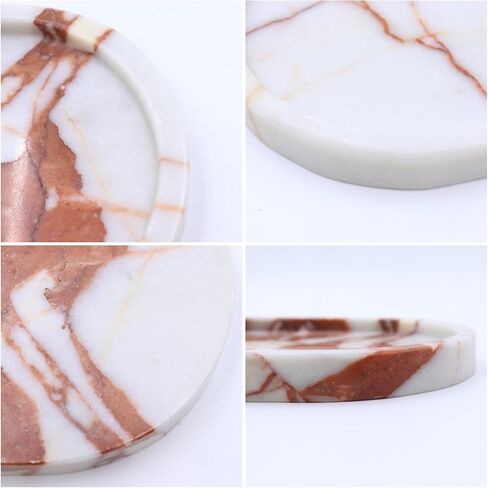OOBOOB Natural Calacatta Viola Violet Marble Tray, Oval Perfume Tray, Bathroom Organizer for Vanity, Kitchen & Living Room, Perfect for Home Decor Lovers​ in Saudi Arabia