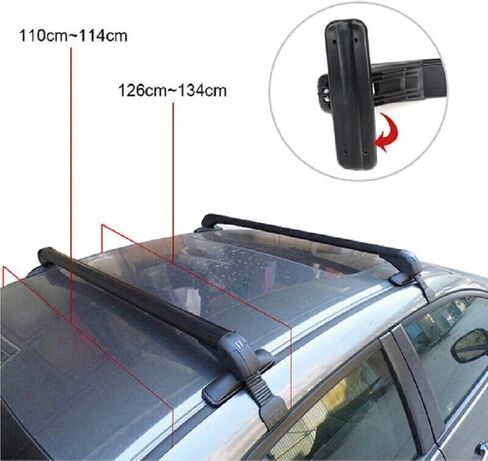 Top Roof Rack Cross Bar 43.3" Luggage Carrier w/Lock Fit for T0Y0TA Matrix 2003-2014 in Saudi Arabia