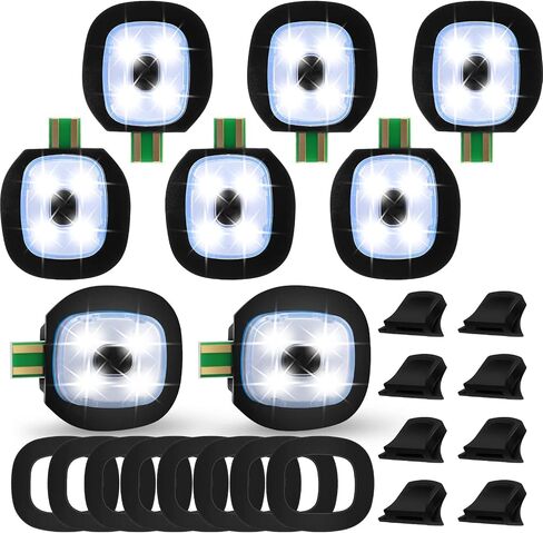 Mudder USB Rechargeable Light for LED Knit Beanie Hat, 4 Pieces, Strong Medium and Weak Mode Hat Lights Flashing Hands Free Flashlight Men Dad Father, Black in Saudi Arabia