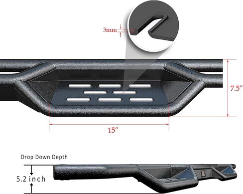 APS Black 6 Inches Tubular Drop Down Style Nerf Bars Running Boards Compatible with Nissan Frontier 2005-2024 King Cab & Suzuki Equator 2005-2012 Extra Cab in Saudi Arabia