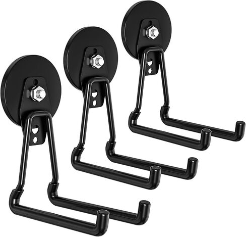Heavy Duty Storage Magnetic Utility Hooks Large Garage Magnet Hooks with Anti-Slip Coating for Metal Cabinet,Pegboard,Garage Shelve,Garden Tools (3PCS 2.59'' Black) in Saudi Arabia