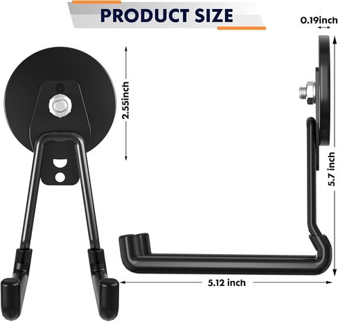 Heavy Duty Storage Magnetic Utility Hooks Large Garage Magnet Hooks with Anti-Slip Coating for Metal Cabinet,Pegboard,Garage Shelve,Garden Tools (3PCS 2.59'' Black) in Saudi Arabia