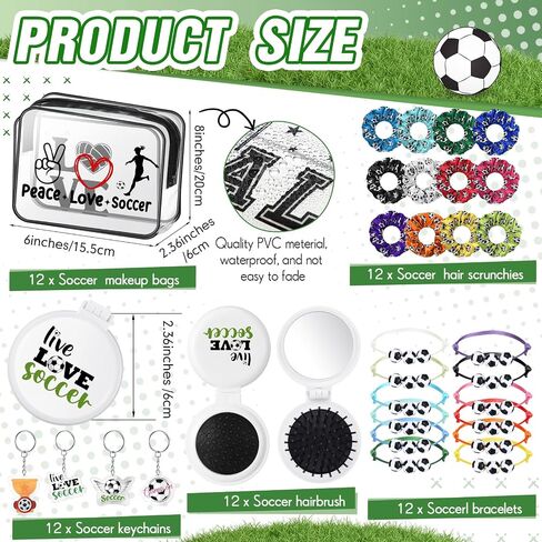 Meanplan 60 Pcs Softball Party Favors Softball Team Gifts for Teen Girls Women Players with 12 Set Bracelets Keychains Makeup Bag Mini Brush with Mirror Hair Scrunchies for Sport Party Supplies in Saudi Arabia