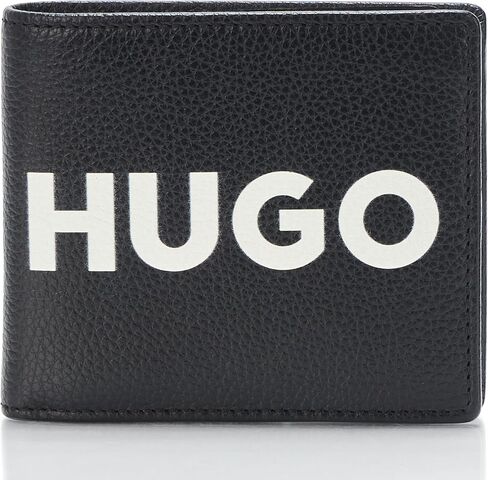 HUGO، محفظة Malick Big Logo ثنائية الطي، لون خارجي أسود، مقاس واحد in Saudi Arabia