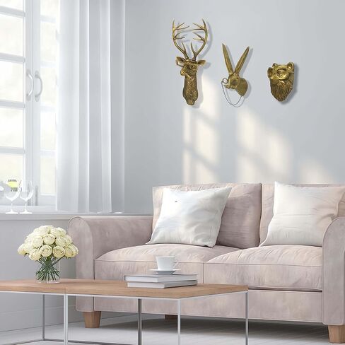 Yo Vryncal Bird Head Wall Mount Decor,Animal Wall Art Decor Bronzed Wall Hanging Ornaments Art Sculptures Resin Animal Head Hanging Decoration for Living Room Bedroom Kitchen Office in Kuwait