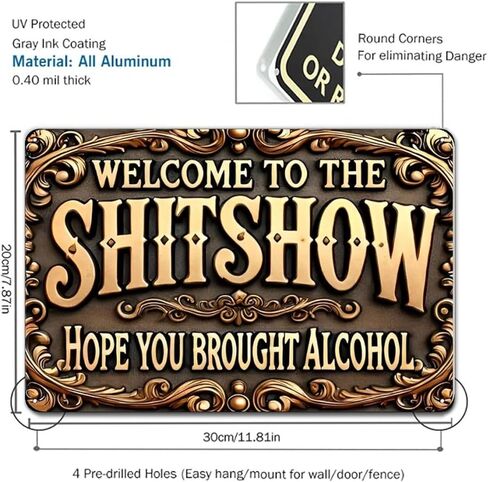 Metal Sign Ative Plaque Rustic Aluminum Wall Art & Metal Tin Sign - 8x12in Vintage Indoor Outdoor Decor for Home, Office, Cafe, Yard & Garden in Saudi Arabia