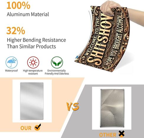 Metal Sign Ative Plaque Rustic Aluminum Wall Art & Metal Tin Sign - 8x12in Vintage Indoor Outdoor Decor for Home, Office, Cafe, Yard & Garden in Saudi Arabia