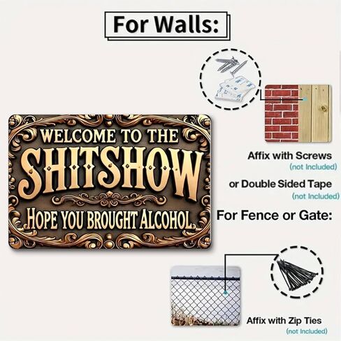 Metal Sign Ative Plaque Rustic Aluminum Wall Art & Metal Tin Sign - 8x12in Vintage Indoor Outdoor Decor for Home, Office, Cafe, Yard & Garden in Saudi Arabia