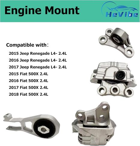 مجموعة محرك المحرك وناقل الحركة مناسبة لسيارة Jeep Renegade L4 2.4L 2015-2017 Fiat 500X لاستبدال 68363996AA 68363755AA 68258599AA 68363756AA HeVibe 4 قطع in Saudi Arabia