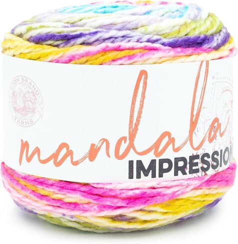 Lion Brand Yarn Mandala Impressions, Bulky Yarn, Sunset, 1 Pack in Kuwait