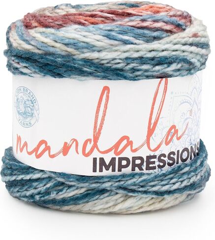Lion Brand Yarn Mandala Impressions, Bulky Yarn, Sunset, 1 Pack in Kuwait
