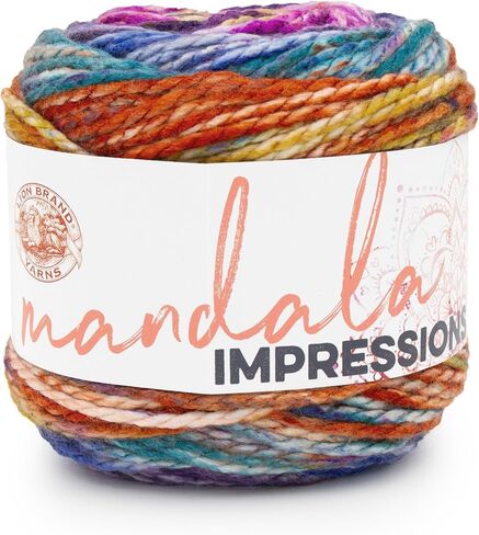 Lion Brand Yarn Mandala Impressions, Bulky Yarn, Sunset, 1 Pack in Kuwait