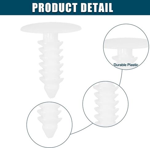ACROPIX Universal 5mm Push Bumper Fastener Rivet Clips White - Pack of 50 in Saudi Arabia