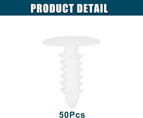 ACROPIX Universal 5mm Push Bumper Fastener Rivet Clips White - Pack of 50 in Saudi Arabia