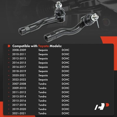 A-Premium 2 x Front Outer Tie Rod Ends, Compatible with Toyota Tundra 2007-2021, Sequoia 2008-2022 in Saudi Arabia