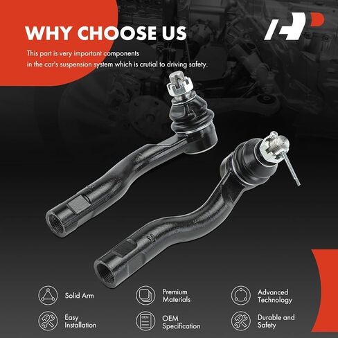 A-Premium 2 x Front Outer Tie Rod Ends, Compatible with Toyota Tundra 2007-2021, Sequoia 2008-2022 in Saudi Arabia