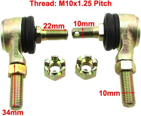 TC-Motor M10 x 1.25 Bolt Tie Rod Ends Ball Joiners Left & Right For Hammerhead Trailmaster 150 150cc 150XRX 150XRS Go Kart 6.000.062 For Taotao ATV 110cc 125cc 150cc 250cc 300cc Rods Roketa Sunl Cools in Saudi Arabia