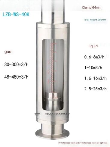 Quick installation sanitary flow meter, rotor flow meter, 304 stainless steel(Liquid 25-250L h) in Saudi Arabia