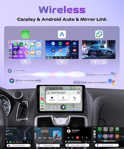 2G 64G Android Stereo Radio for Dodge Grand Caravan 2008-2020, for Chrysler Grand Voyager/Town&Country 2011-2015, Rimoody 9'' Screen with Wireless CarPlay Android Auto GPS/WiFi/BT/FM/RDS/EQ/SWC/Camera in Saudi Arabia