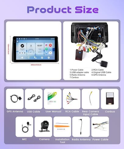 2G 64G Android Stereo Radio for Dodge Grand Caravan 2008-2020, for Chrysler Grand Voyager/Town&Country 2011-2015, Rimoody 9'' Screen with Wireless CarPlay Android Auto GPS/WiFi/BT/FM/RDS/EQ/SWC/Camera in Saudi Arabia