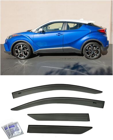 EOS Visors Replacement for 2018-2022 Toyota C-HR | JDM Mugen Style Smoke Tinted Side Vents Rain Guard Window Deflectors in Saudi Arabia
