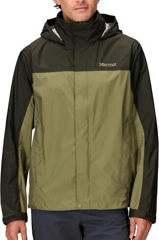 سترة المطر الرجالية من MARMOT PreCip Eco خفيفة الوزن ومقاومة للماء، مقاس X-Large باللون الأخضر الوردي/الزيتوني in Saudi Arabia