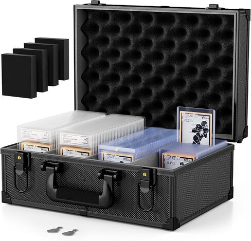 Vitula Graded Cards Storage Box Fits for 550 TopLoaders or 100+ PSA Slabs or120 Magnetic Card Holders, Lockable Trading Card Storage Box Fits for Top Loaders, or Graded Slabs, L in Saudi Arabia