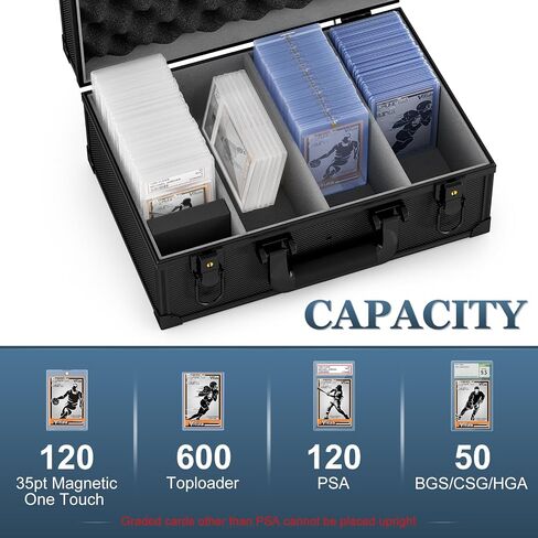 Vitula Graded Cards Storage Box Fits for 550 TopLoaders or 100+ PSA Slabs or120 Magnetic Card Holders, Lockable Trading Card Storage Box Fits for Top Loaders, or Graded Slabs, L in Saudi Arabia