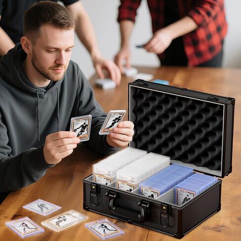 Vitula Graded Cards Storage Box Fits for 550 TopLoaders or 100+ PSA Slabs or120 Magnetic Card Holders, Lockable Trading Card Storage Box Fits for Top Loaders, or Graded Slabs, L in Saudi Arabia
