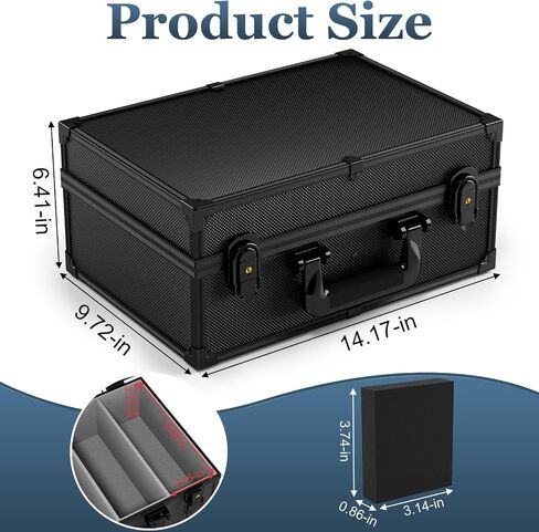Vitula Graded Cards Storage Box Fits for 550 TopLoaders or 100+ PSA Slabs or120 Magnetic Card Holders, Lockable Trading Card Storage Box Fits for Top Loaders, or Graded Slabs, L in Saudi Arabia