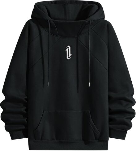 Fleece Hoodies for Men High Neck Sweatshirts Casual Loose Fit Lightweight Techwear Pullover Fall Winter in Saudi Arabia