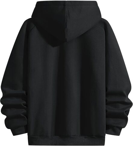 Fleece Hoodies for Men High Neck Sweatshirts Casual Loose Fit Lightweight Techwear Pullover Fall Winter in Saudi Arabia