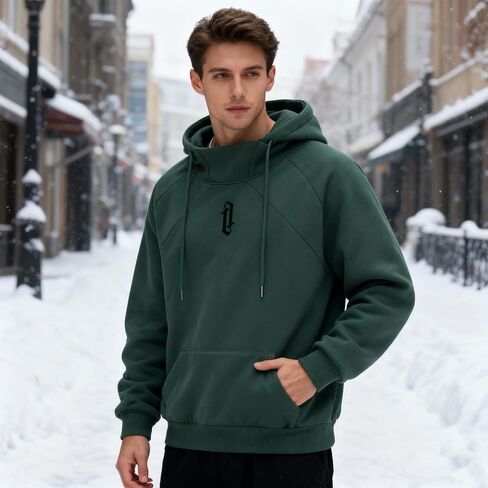 هوديس الصوف للرجال عالية الرقبة بلوزات عادية فضفاضة تناسب خفيفة الوزن Techwear البلوز خريف شتاء in Kuwait