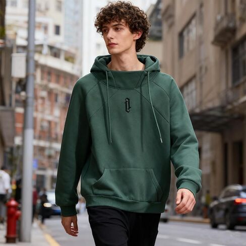 هوديس الصوف للرجال عالية الرقبة بلوزات عادية فضفاضة تناسب خفيفة الوزن Techwear البلوز خريف شتاء in Kuwait
