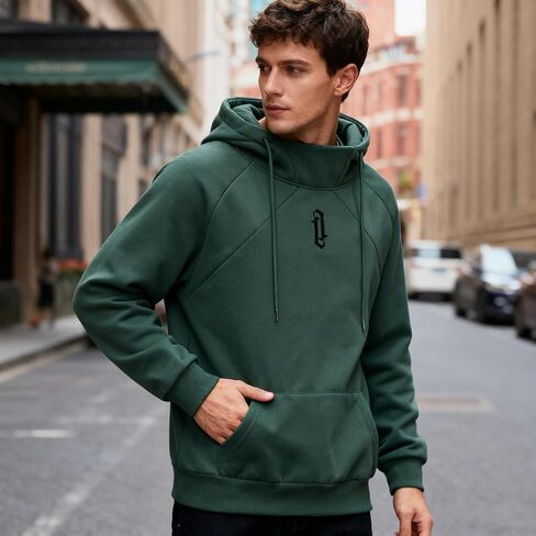 هوديس الصوف للرجال عالية الرقبة بلوزات عادية فضفاضة تناسب خفيفة الوزن Techwear البلوز خريف شتاء in Kuwait