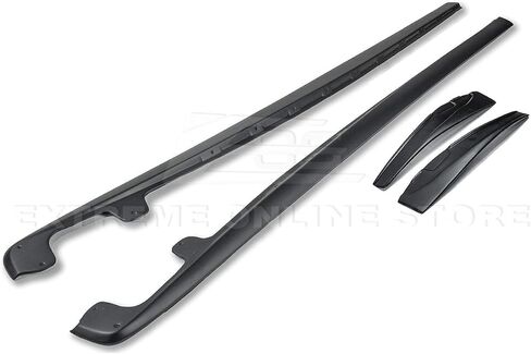 for 2005-2013 Chevrolet Corvette C6 Wide Body Models | ZR1 Style Front Bumper Lip Splitter with Side Skirts Rocker Panel Mud Flap Pair (ABS Plastic - Painted Glossy Black) in Saudi Arabia