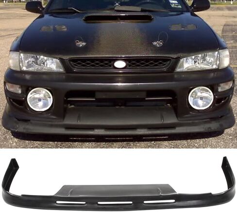 الشفة الأمامية الممتصة للصدمات متوافقة مع 1997-2001 Subaru Impreza & WRX، P1-Style PU Black Front Lip Spoiler Splitter Air Dam Chin Diffuser Add On بواسطة IKON MOTORSPORTS، 1998 1999 2000 in Saudi Arabia