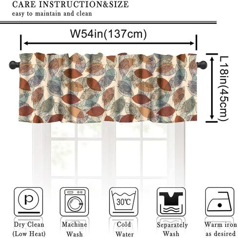 JESTRONRY Spring Summer Watercolor Flowers Valance Curtain,Gray White Blue Floral French Country Style Decorative Curtain Valance for Kitchen Bedroom Farmhouse Decor with Rod Pocket 54x18in in Saudi Arabia