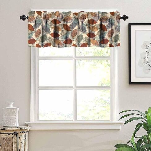 JESTRONRY Spring Summer Watercolor Flowers Valance Curtain,Gray White Blue Floral French Country Style Decorative Curtain Valance for Kitchen Bedroom Farmhouse Decor with Rod Pocket 54x18in in Saudi Arabia