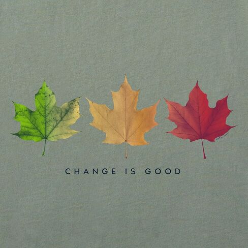 Life is Good Women's Crusher Tee, Short Sleeve Cotton Graphic T-Shirts, Change is Good 3 Leaves in Saudi Arabia