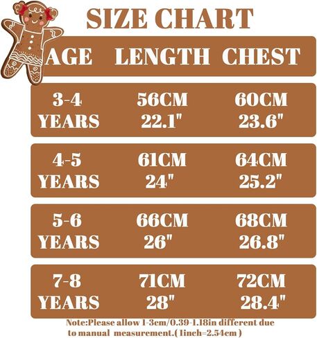 bakjuno Gingerbread Girl Costume Christmas Gingerbread Girl Dress+ Gingerbread Headband in Kuwait