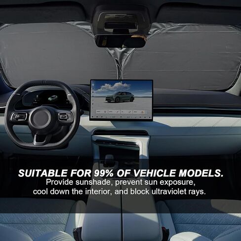 Sun Shade for Car Windshield, Foldable Reflective Auto Front Window Sunshade for Blocks UV Rays, Vehicle Interior Sun Protection Accessories, Universal for SUV Sedan Truck (Laser) in Saudi Arabia
