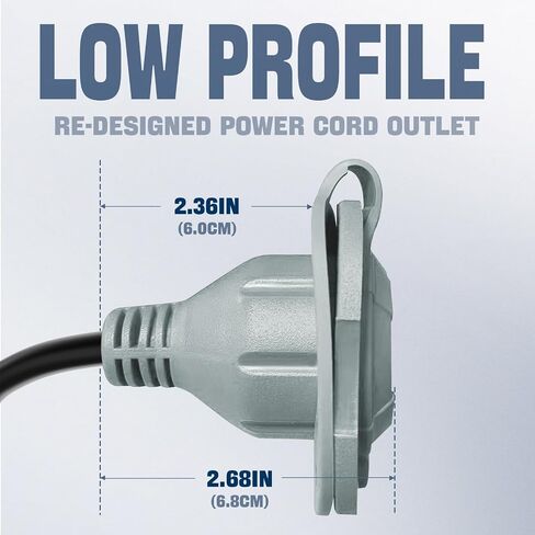 15A AC Shore Power Plug,125V Waterproof Electrical Outlet Receptacle Box Integrated Shore Power Inlet (Single Port 18-inch) in Saudi Arabia