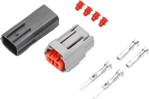 2 Pin Fog Light Connector Plug Kit Compatible for Ford, Waterproof 2.2 mm Series Plastic Gray Male Female Wire Terminal Connector in Saudi Arabia