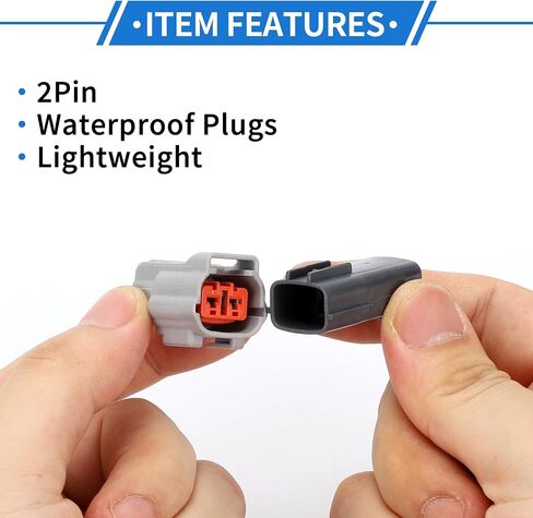 2 Pin Fog Light Connector Plug Kit Compatible for Ford, Waterproof 2.2 mm Series Plastic Gray Male Female Wire Terminal Connector in Saudi Arabia